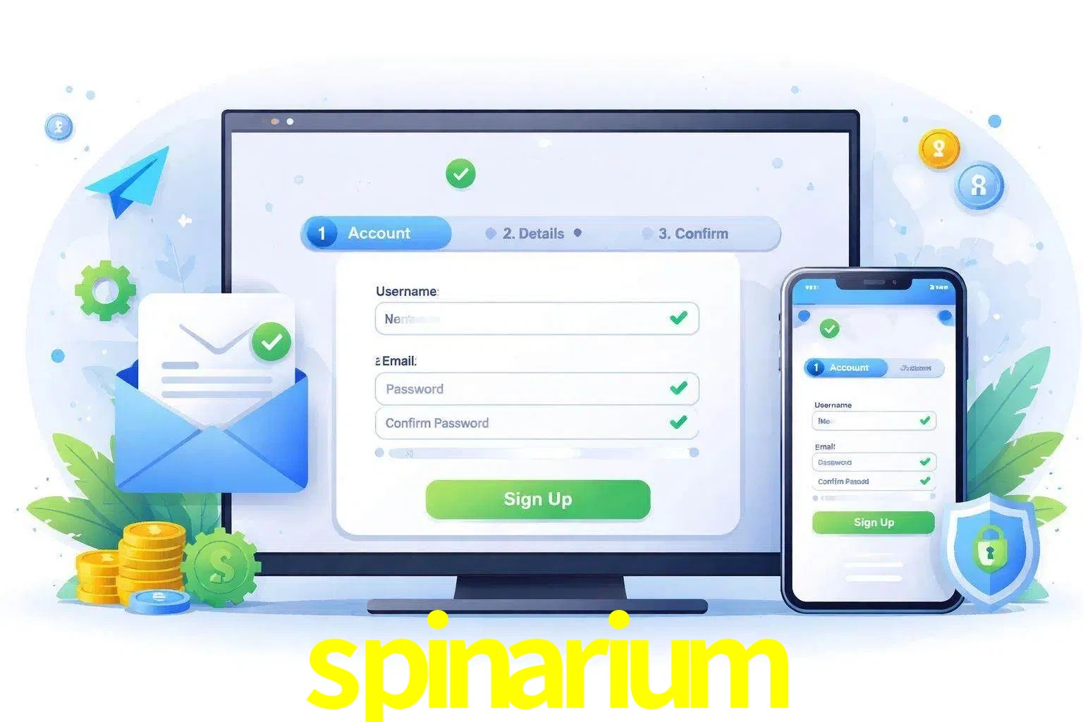 Registro de nuevo usuario y configuración de cuenta spinarium